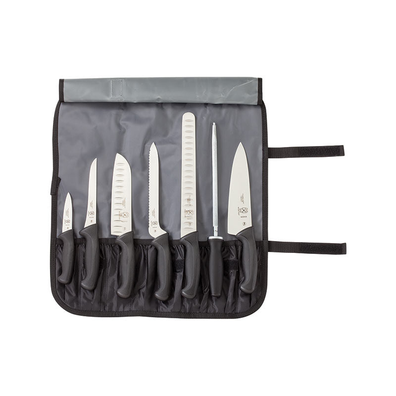 Millennia® Knife Roll Set, 8-Piece, Black Santoprene® Handles
