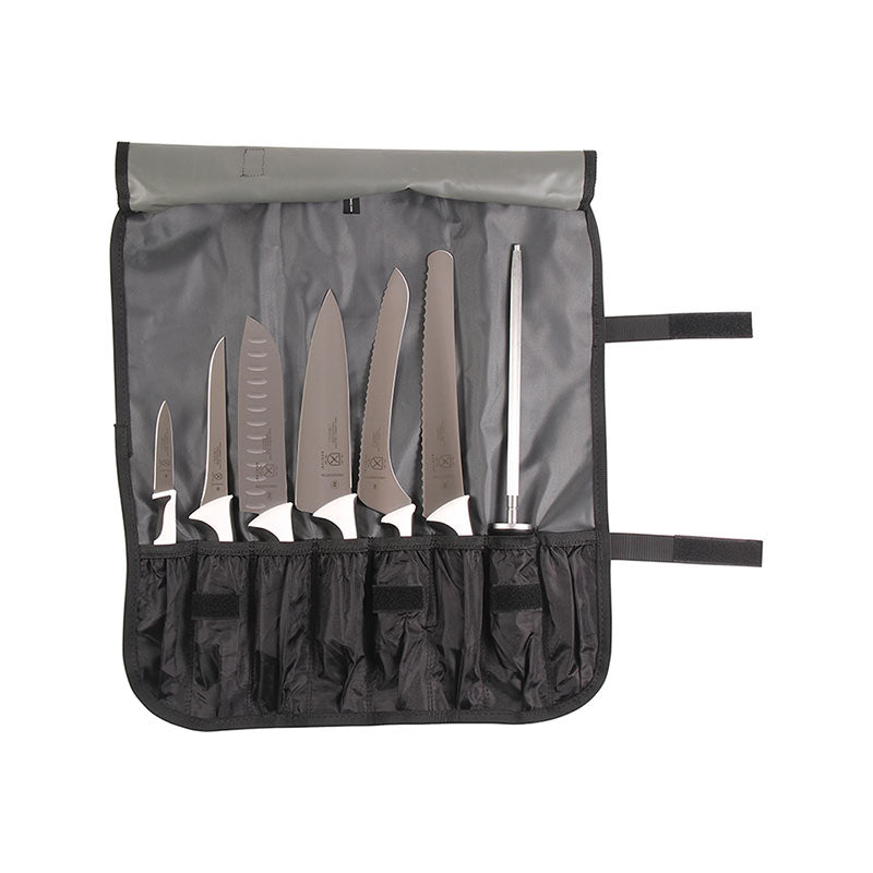 Millennia® Knife Roll Set, 8-Piece, White Santoprene® Handles