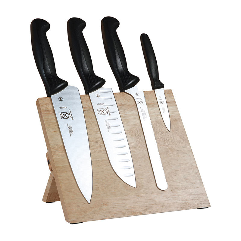 Millennia® Rubberwood Magnetic Board Knife Set, 5-Piece, Black Handles