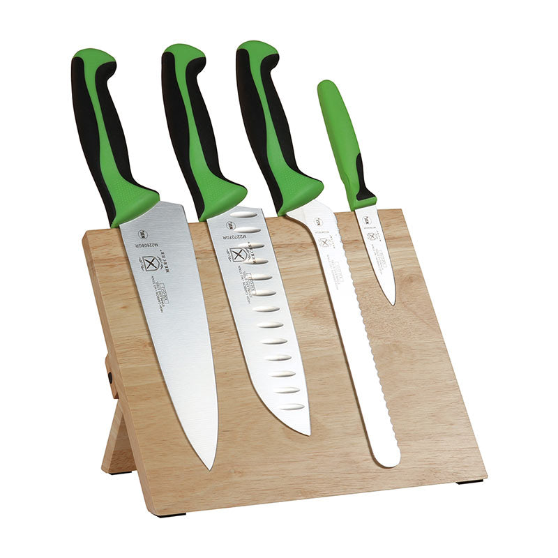 Millennia® Rubberwood Magnetic Board Knife Set, 5-Piece, Green Handles