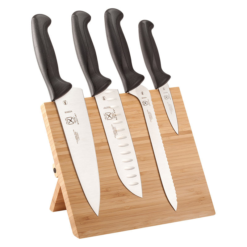 Millennia® Bamboo Magnetic Board Knife Set, 5-Piece, Black Handles