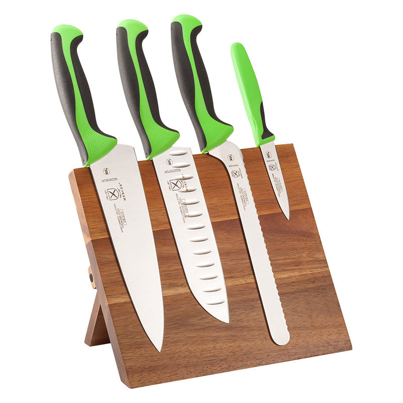 Millennia® Acacia Magnetic Board Knife Set, 5-Piece, Green Handles