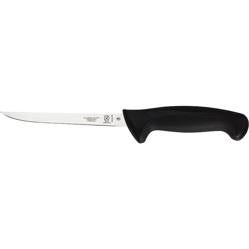 6" Millennia® Boning Knife, Narrow, High-Carbon Japanese Steel, Santoprene® Handle, Black