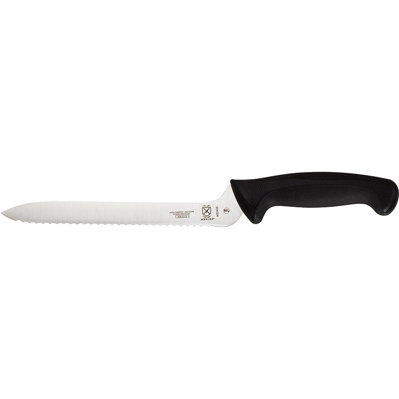 8" Millennia® Offset Bread Knife, Wavy Edge, High-Carbon Japanese Steel, Santoprene® Handle, Black