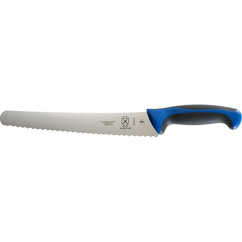 10" Millennia® Colors® Bread Knife, Wide Wavy Edge, High-Carbon Japanese Steel, Santoprene® Handle, Blue