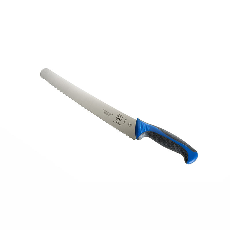 10" Millennia® Colors® Bread Knife, Wide Wavy Edge, High-Carbon Japanese Steel, Santoprene® Handle, Blue