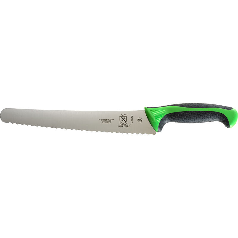 10" Millennia® Colors® Bread Knife, Wide Wavy Edge, High-Carbon Japanese Steel, Santoprene® Handle, Green