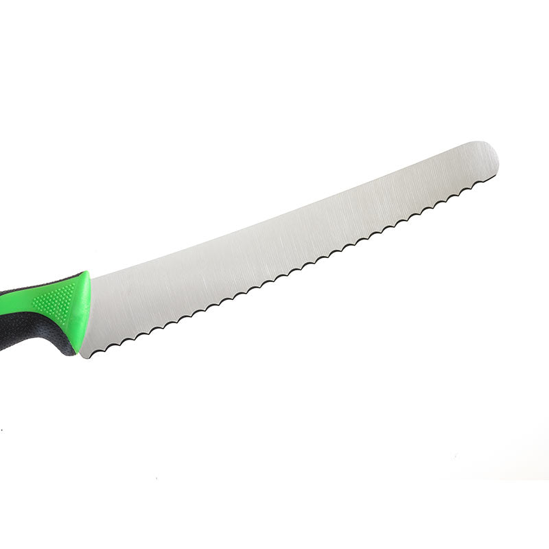 10" Millennia® Colors® Bread Knife, Wide Wavy Edge, High-Carbon Japanese Steel, Santoprene® Handle, Green