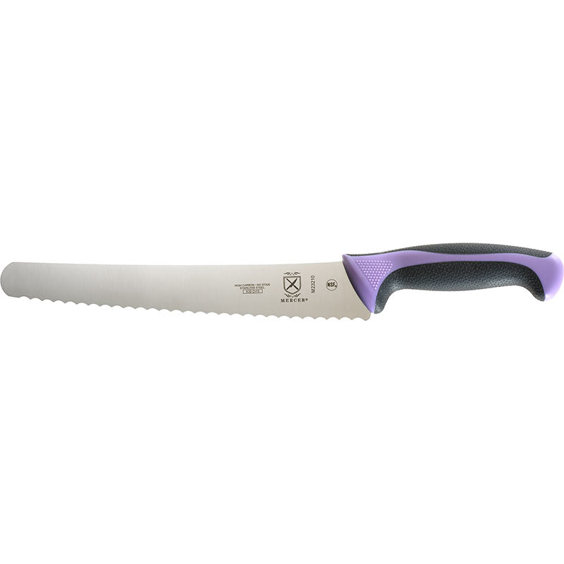 10" Millennia® Colors® Bread Knife, Wide Wavy Edge, High-Carbon Japanese Steel, Santoprene® Handle, Purple