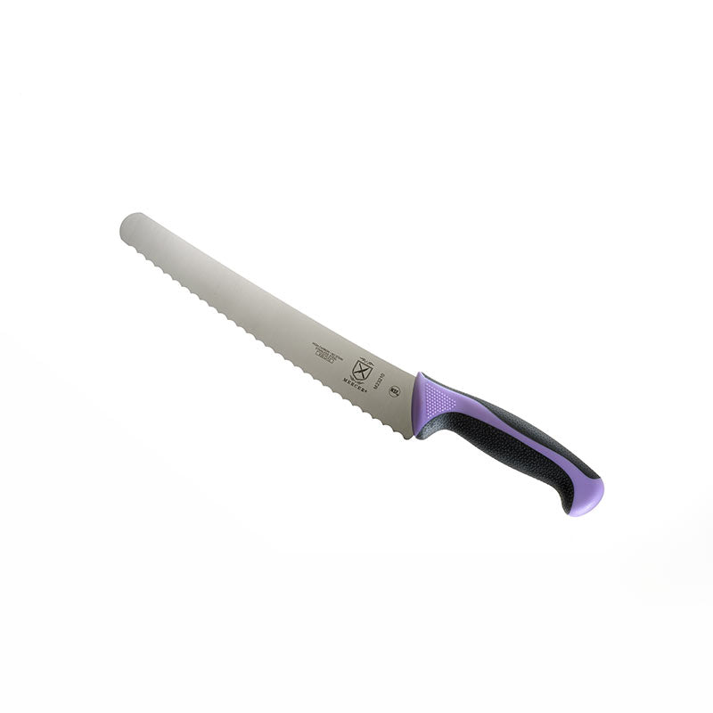 10" Millennia® Colors® Bread Knife, Wide Wavy Edge, High-Carbon Japanese Steel, Santoprene® Handle, Purple