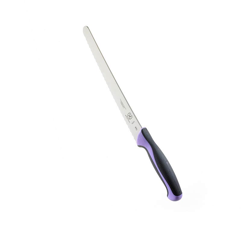 10" Millennia® Colors® Bread Knife, Wide Wavy Edge, High-Carbon Japanese Steel, Santoprene® Handle, Purple