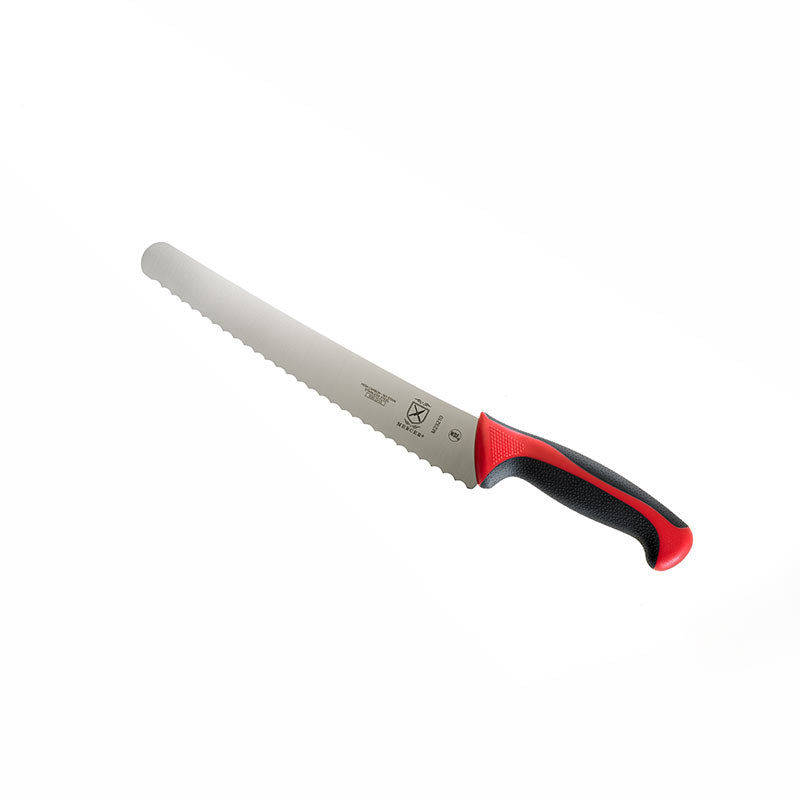 10" Millennia® Colors® Bread Knife, Wide Wavy Edge, High-Carbon Japanese Steel, Santoprene® Handle, Red