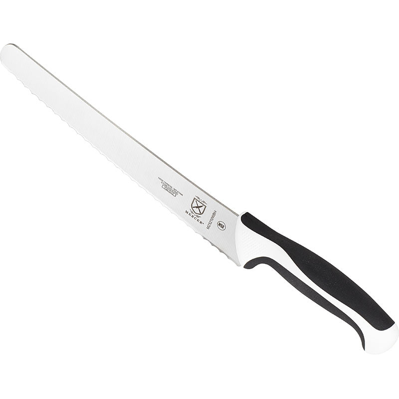 10" Millennia® Bread Knife, Wide Wavy Edge, High-Carbon Japanese Steel, Santoprene® Handle, White