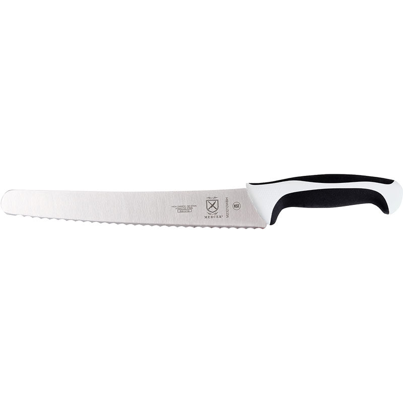 10" Millennia® Bread Knife, Wide Wavy Edge, High-Carbon Japanese Steel, Santoprene® Handle, White