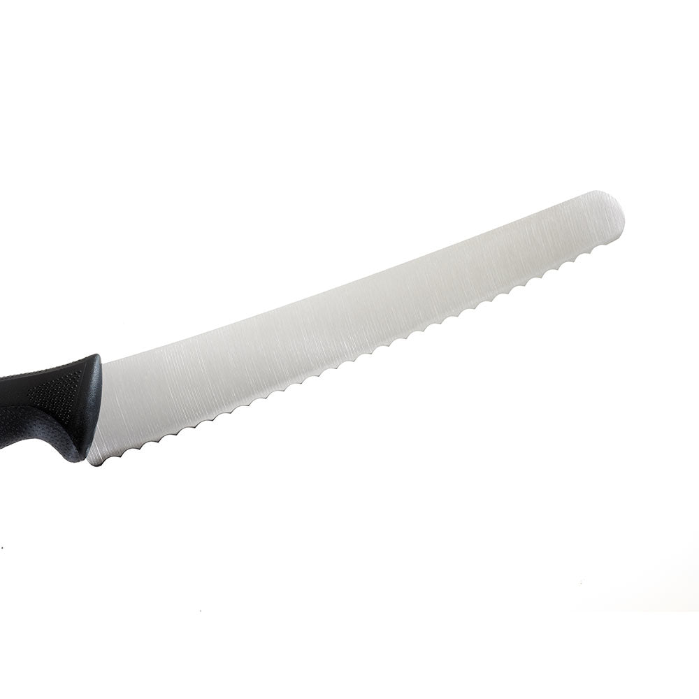 10" Millennia® Bread Knife, Left-Handed, Wide Wavy Edge, High-Carbon Japanese Steel, Santoprene® Handle