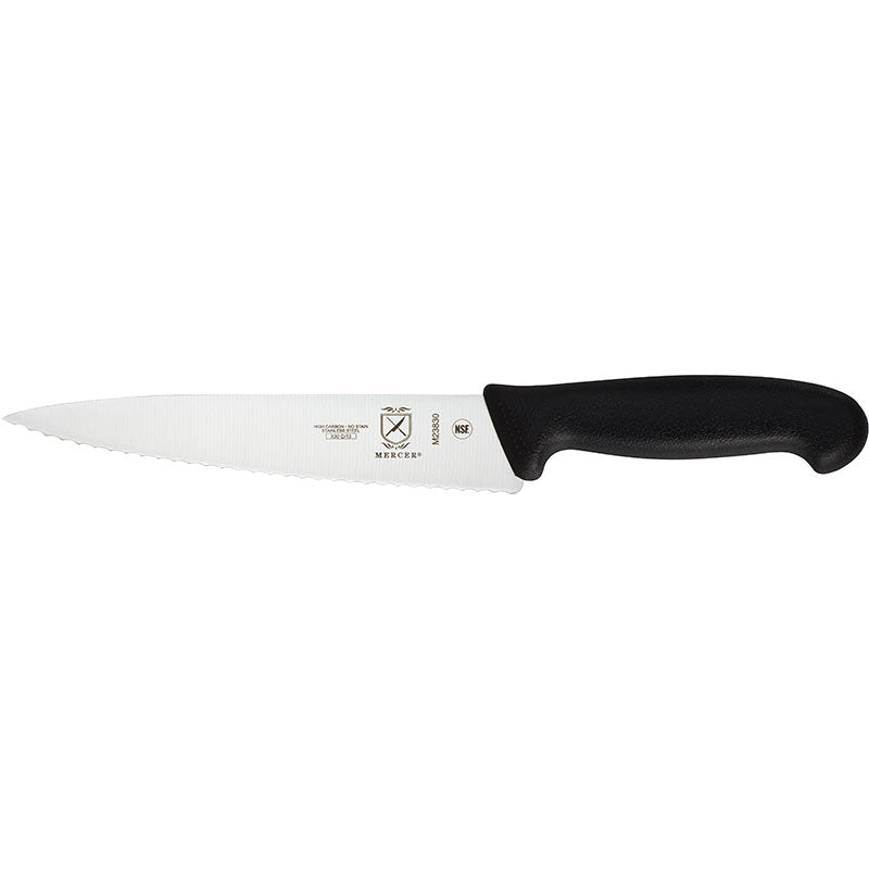7-1/2" Millennia® Chef’s Knife, Wavy Edge, High-Carbon Japanese Steel, Santoprene® Handle, Black