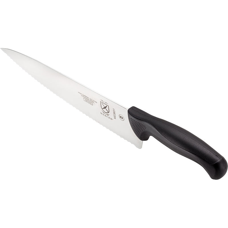 10" Millennia® Chef’s Knife, Wavy Edge, High-Carbon Japanese Steel, Santoprene® Handle, Black