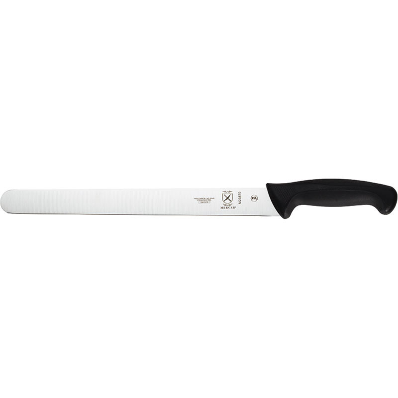 12" Millennia® Slicer Knife, Plain Edge, High-Carbon Japanese Steel, Santoprene® Handle, Black