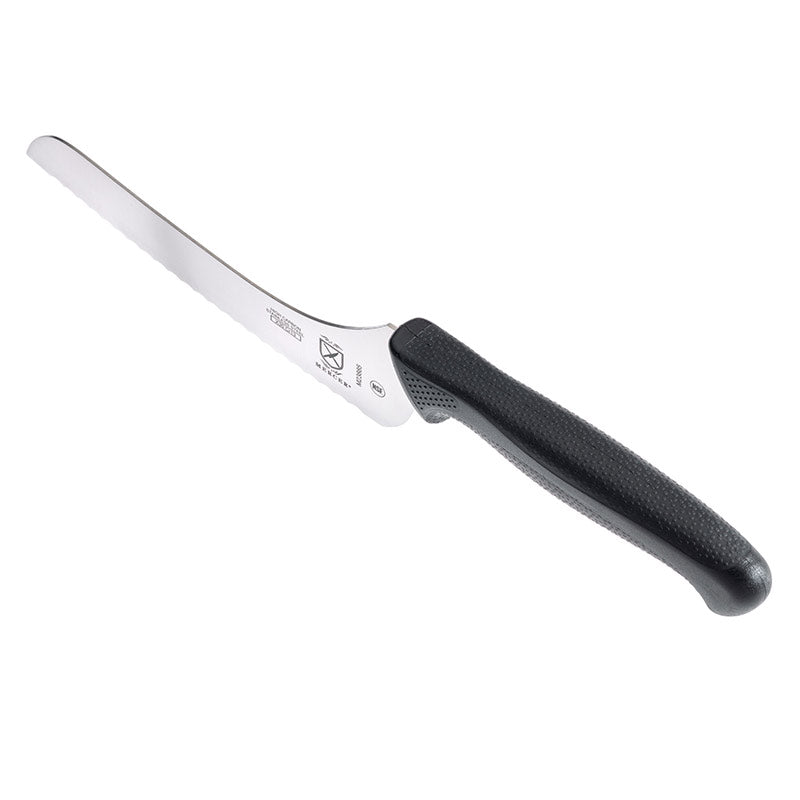 7" Millennia® Bread Knife, Offset Wavy Edge, High-Carbon Japanese Steel, Santoprene® Handle, Black