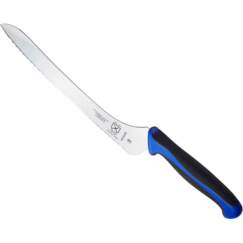 9" Millennia® Colors® Bread Knife, Offset Wavy Edge, High-Carbon Japanese Steel, Santoprene® Handle, Blue