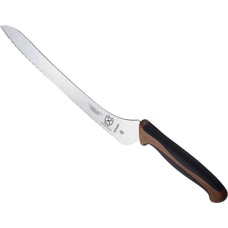 9" Millennia® Colors® Bread Knife, Offset Wavy Edge, High-Carbon Japanese Steel, Santoprene® Handle, Brown