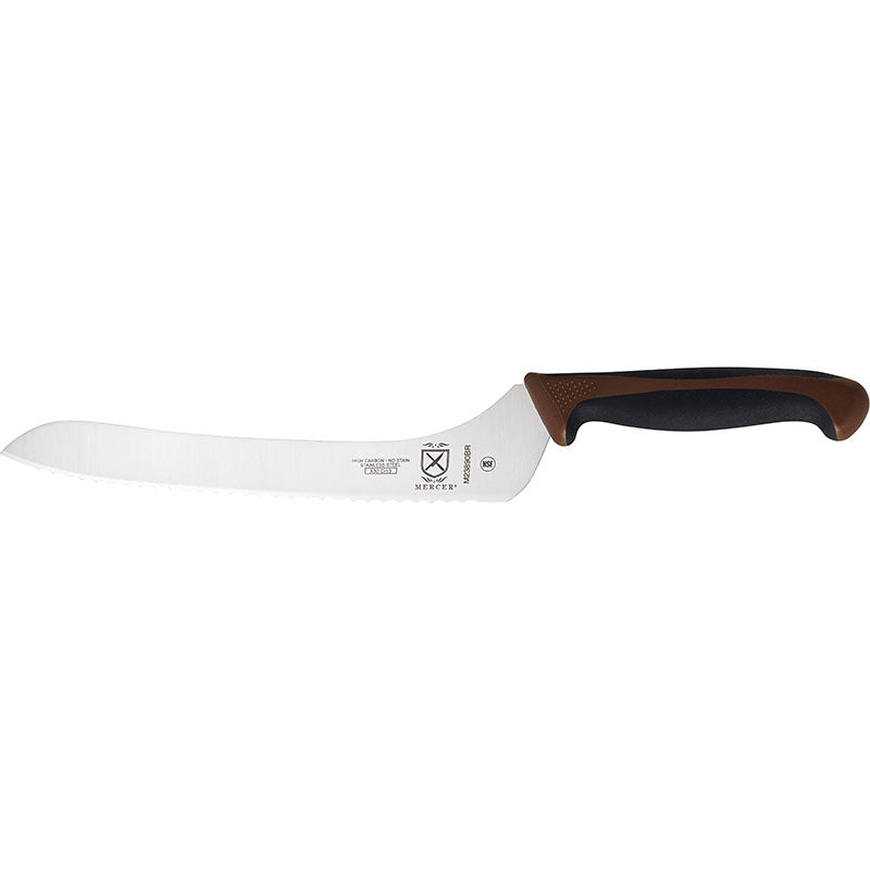 9" Millennia® Colors® Bread Knife, Offset Wavy Edge, High-Carbon Japanese Steel, Santoprene® Handle, Brown