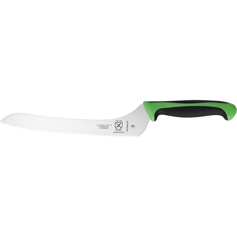 9" Millennia® Colors® Bread Knife, Offset Wavy Edge, High-Carbon Japanese Steel, Santoprene® Handle, Green