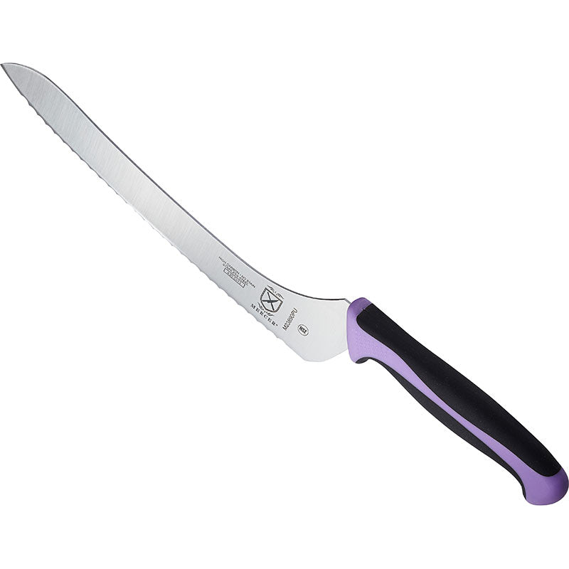 9" Millennia® Colors® Bread Knife, Offset Wavy Edge, High-Carbon Japanese Steel, Santoprene® Handle, Purple
