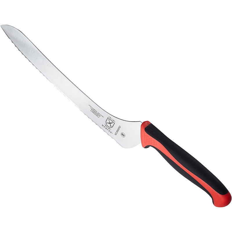 9" Millennia® Colors® Bread Knife, Offset Wavy Edge, High-Carbon Japanese Steel, Santoprene® Handle, Red
