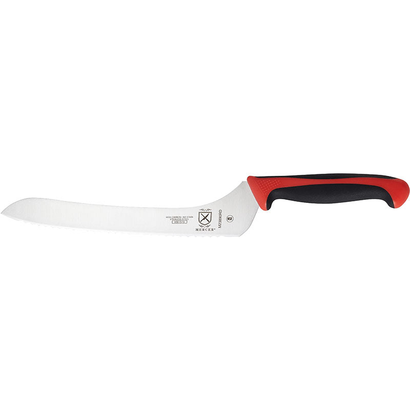 9" Millennia® Colors® Bread Knife, Offset Wavy Edge, High-Carbon Japanese Steel, Santoprene® Handle, Red