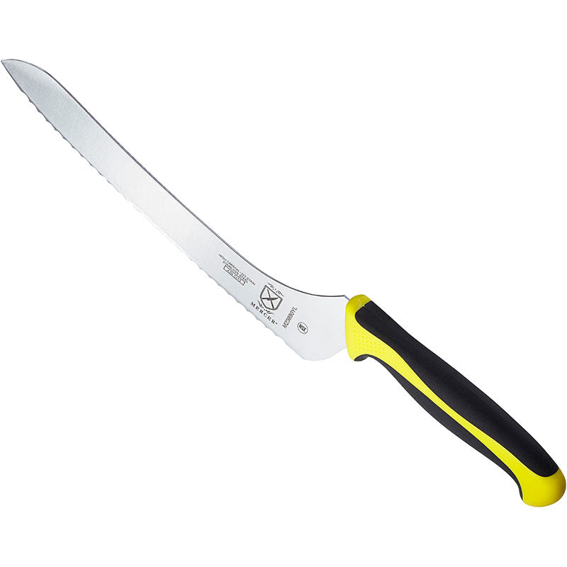 9" Millennia® Colors® Bread Knife, Offset Wavy Edge, High-Carbon Japanese Steel, Santoprene® Handle, Yellow
