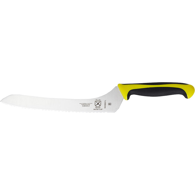 9" Millennia® Colors® Bread Knife, Offset Wavy Edge, High-Carbon Japanese Steel, Santoprene® Handle, Yellow