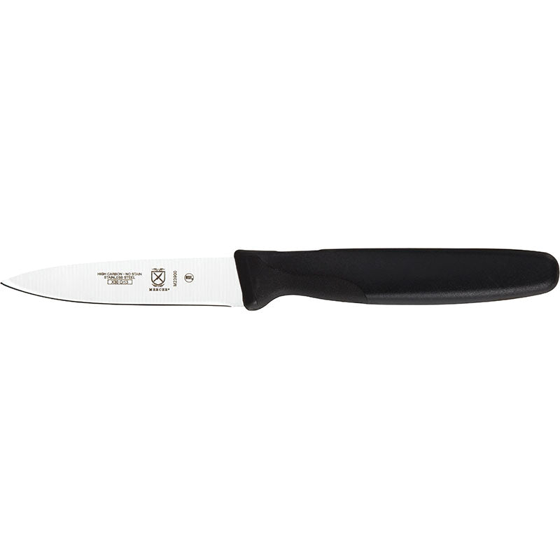 3" Millennia® Paring Knife, Slim High-Carbon Japanese Steel, Santoprene® Handle, Black
