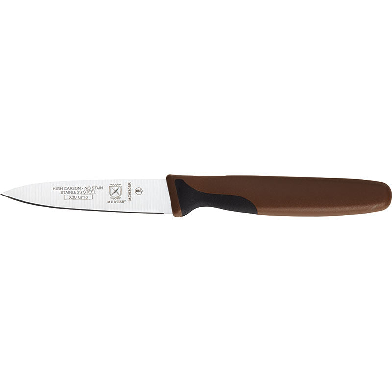 3" Millennia® Color Paring Knife, High-Carbon Japanese Steel, Santoprene® Handle, Brown