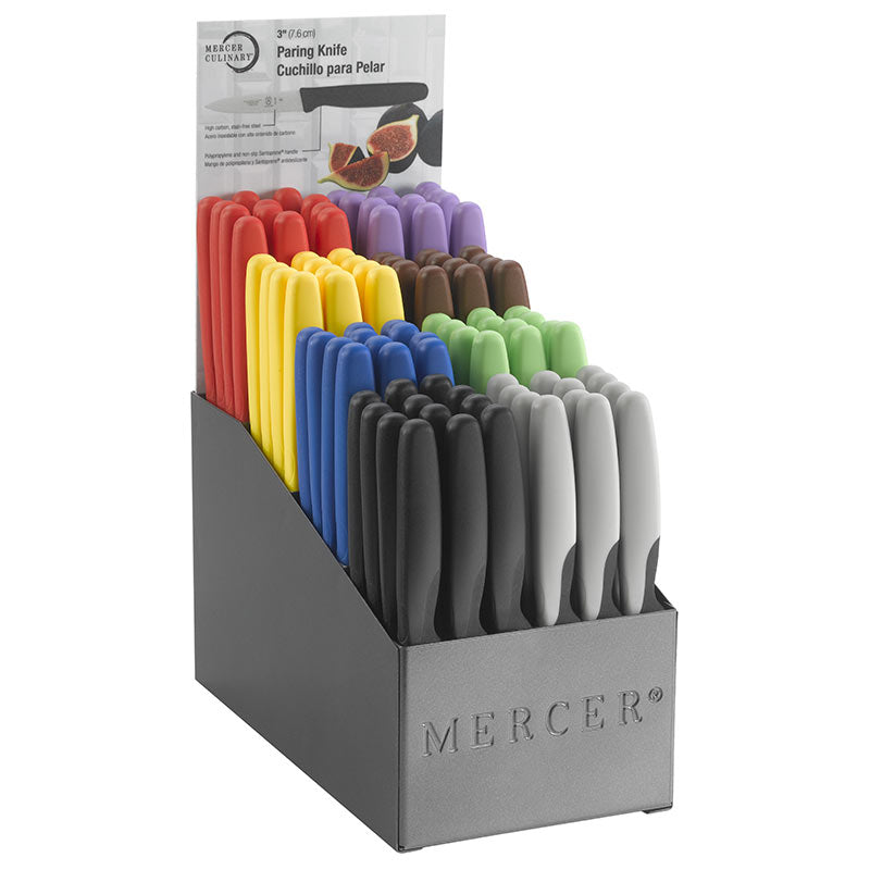 Millennia® Color® Paring Knife Display, 8-Compartment, 96-Piece Assorted 3" Knives