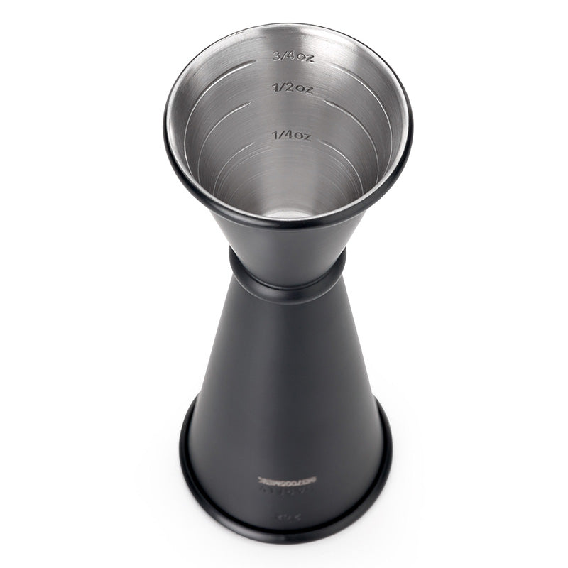 Barfly Black Out Japanese Style Jigger 1 & 2 oz Matte Black