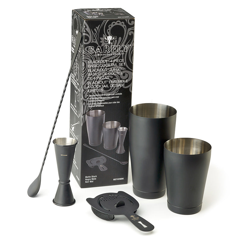 Barfly Black Out 5-Piece Bartender Kit Matte Black Gift Set