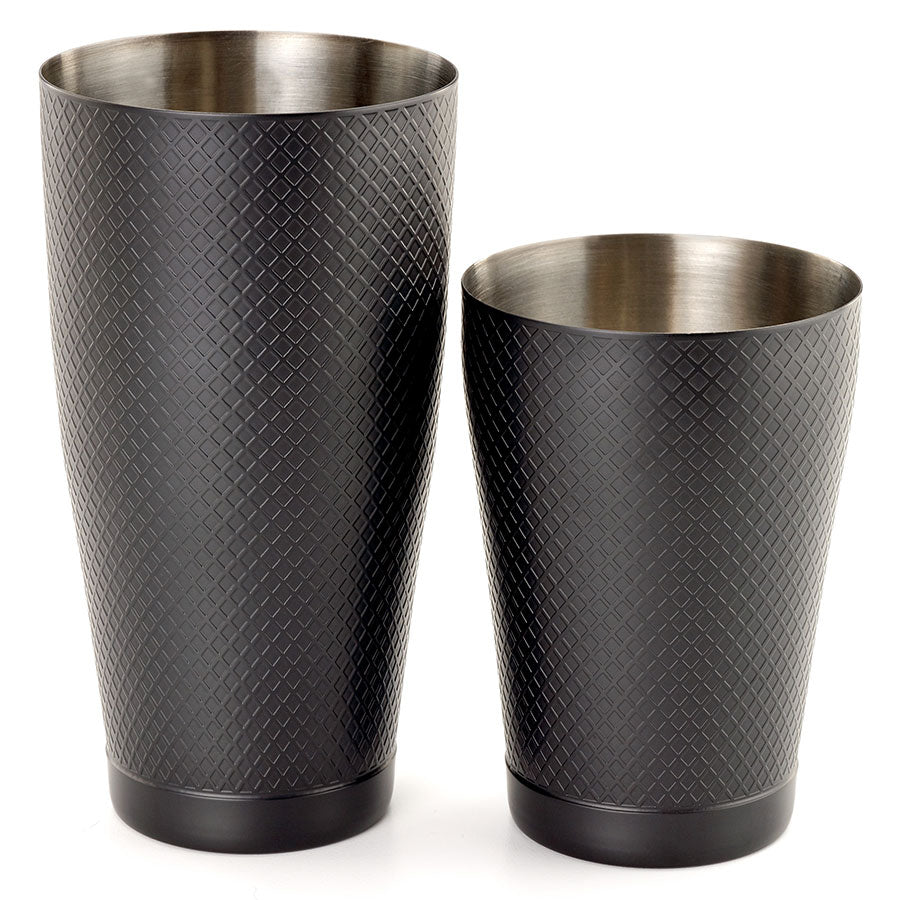 Barfly Black Out Diamond Lattice Shaker Set 28 & 18 oz