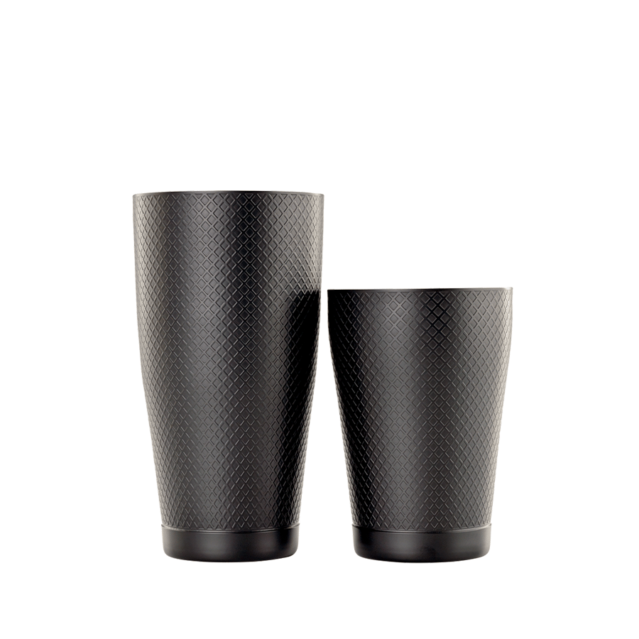 Barfly Black Out Diamond Lattice Shaker Set 28 & 18 oz