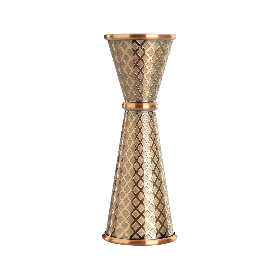 Barfly® 1 & 2 oz. Diamond Lattice Japanese Style Jigger, Antique Copper