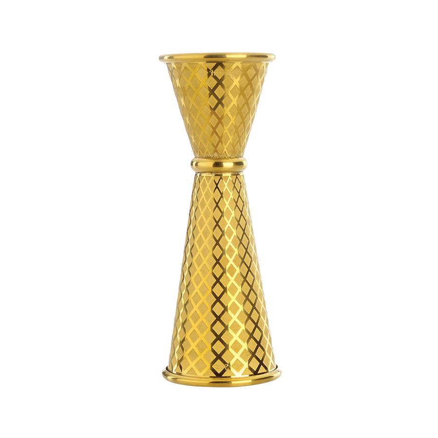 Barfly® 1 & 2 oz. Diamond Lattice Japanese Style Jigger, Gold