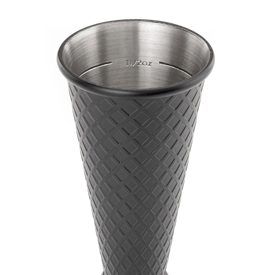 Barfly Black Out Diamond Lattice Jigger 1 & 2 oz Matte Black