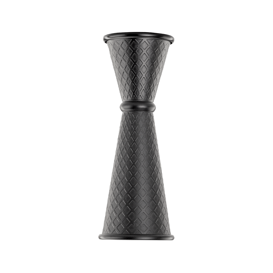Barfly Black Out Diamond Lattice Jigger 1 & 2 oz Matte Black