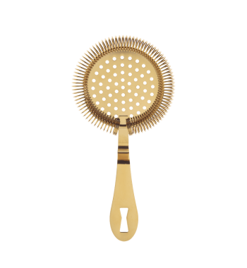 Barfly® 7-1/4" Deluxe Antique Hawthorne Bar Strainer, Gold