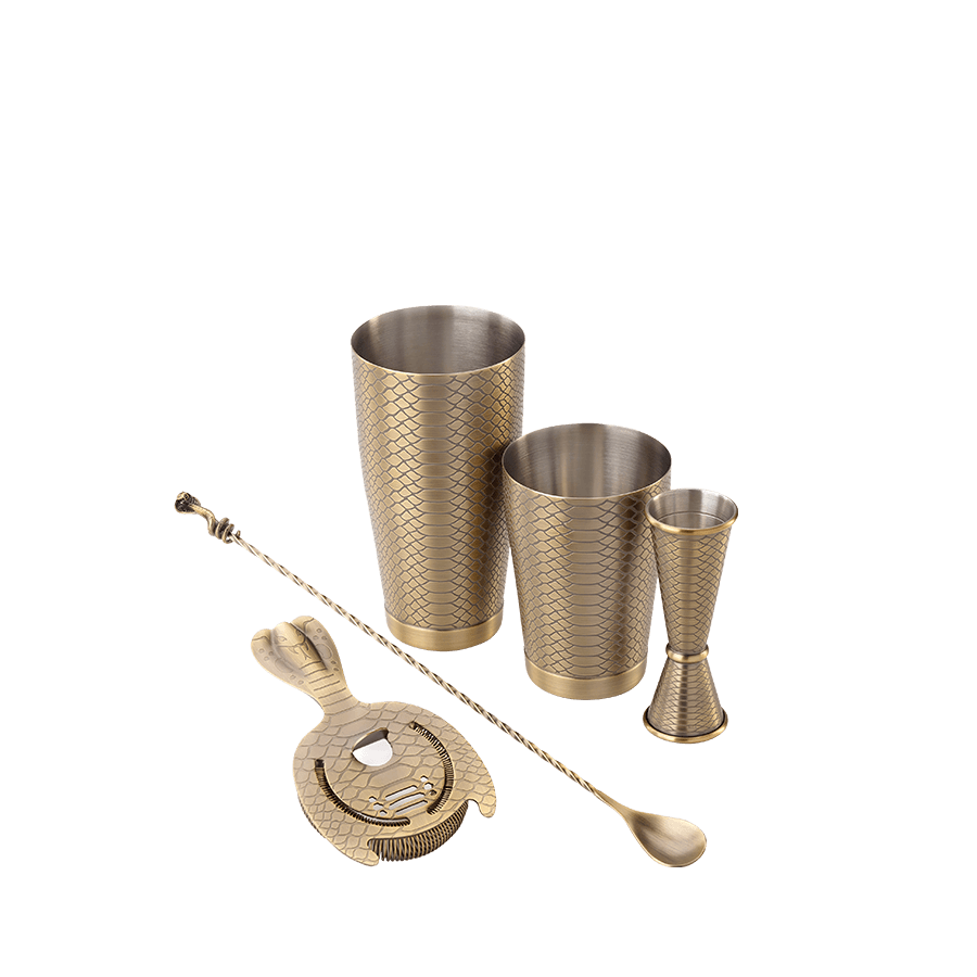 Venym 5-Piece Bartender Kit Antique Bronze Gift Set