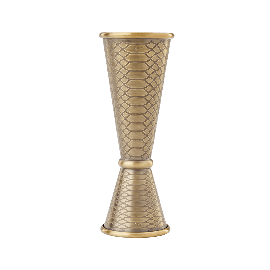 Venym Japanese Style Jigger 1 & 2 oz Antique Bronze Snakeskin