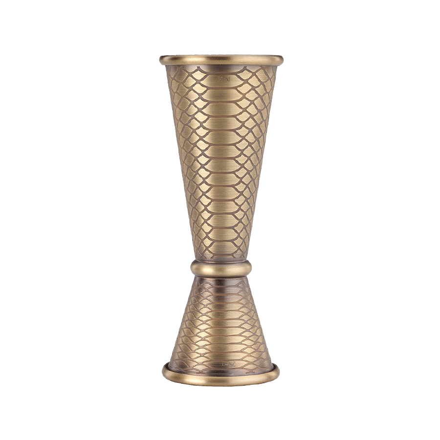 Barfly Venym Japanese Jigger 25 & 50 ml Antique Brass