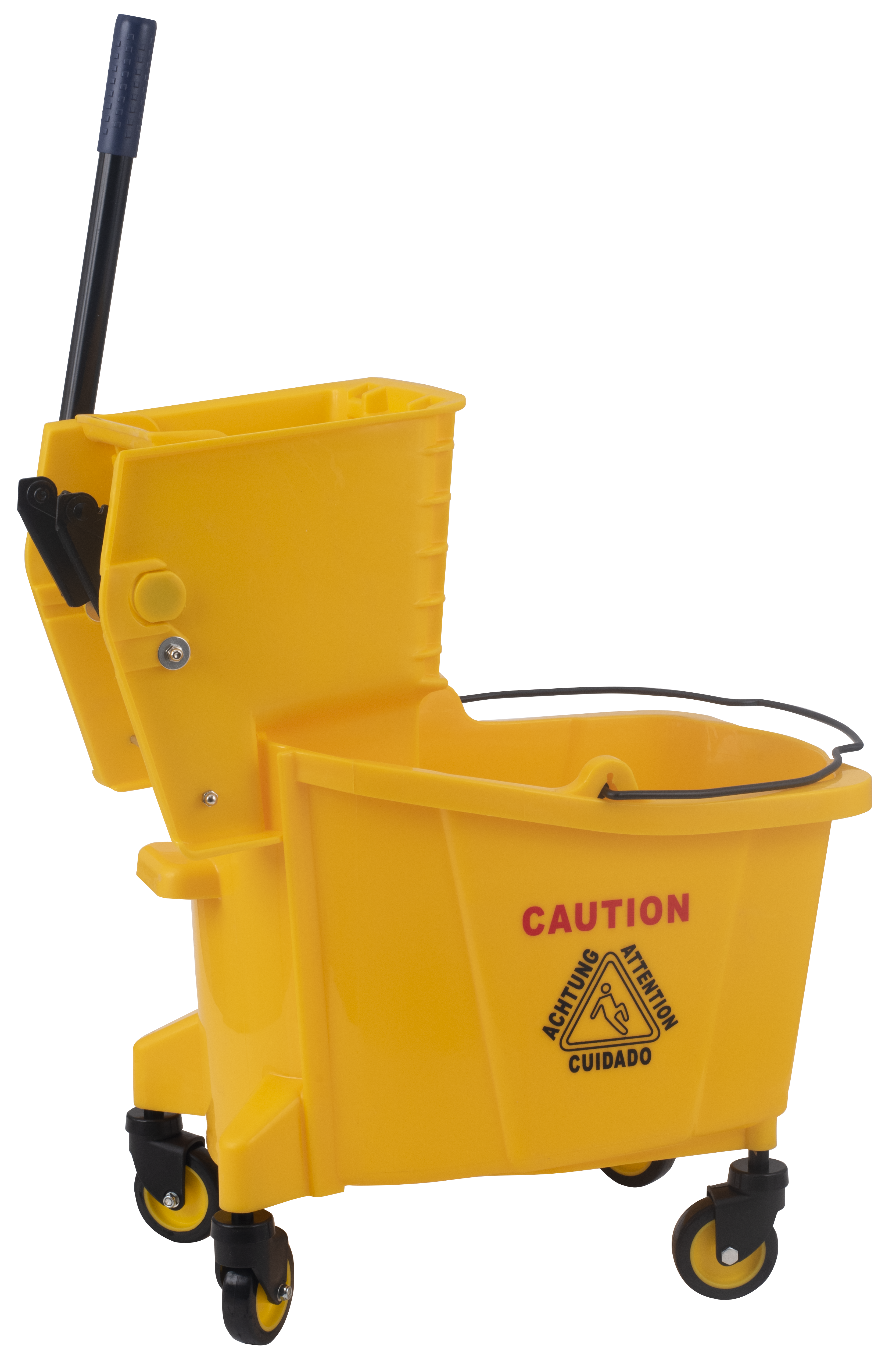 Mop Bucket Combo with Wringer, 35 qt., Yellow, Casters