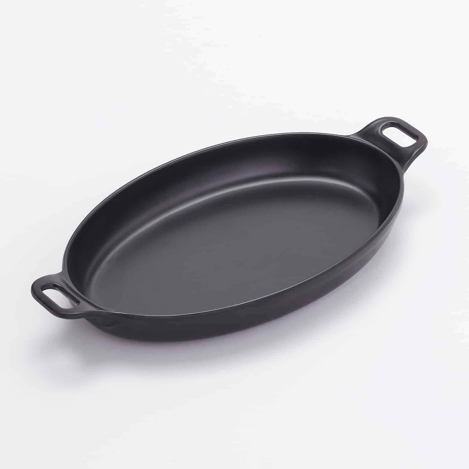 8-1/4"L Black Melamine Oval Casserole Dish