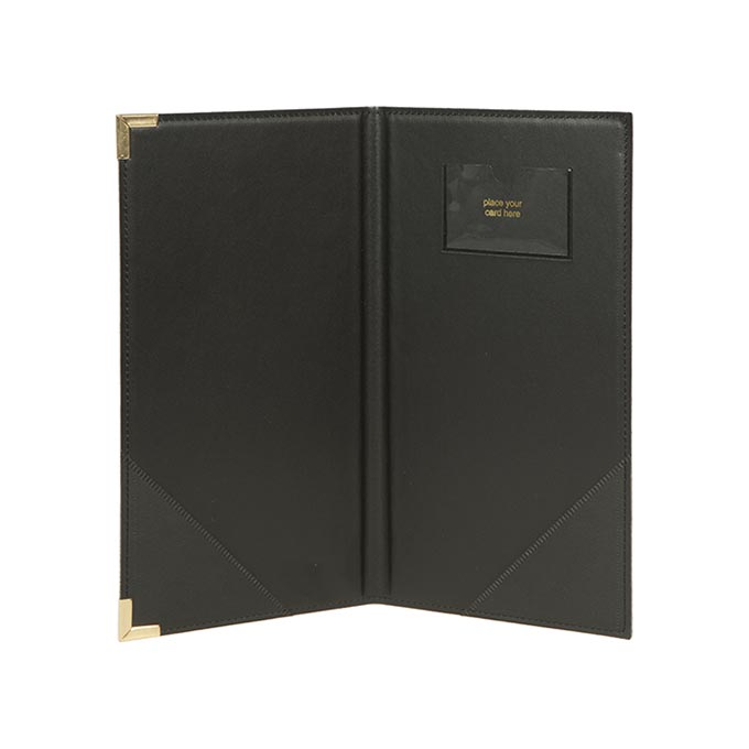 5" x 9" Securit® Classic Sewn Bill Presenter, Black